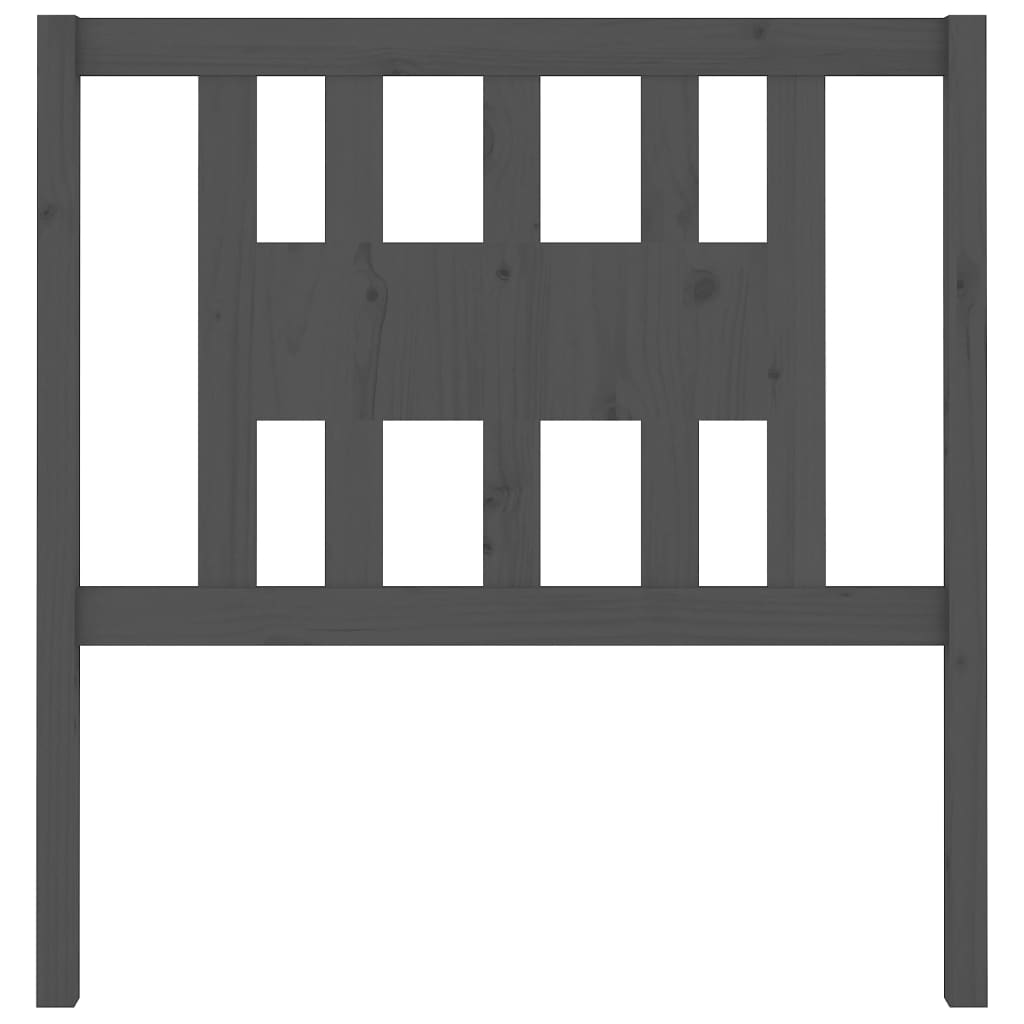 Testiera per Letto Grigia 106x4x100cm in Legno Massello di Pino - homemem39