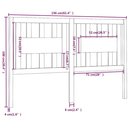 Testiera per Letto ambra 156x4x100 cm in Legno Massello di Pino - homemem39
