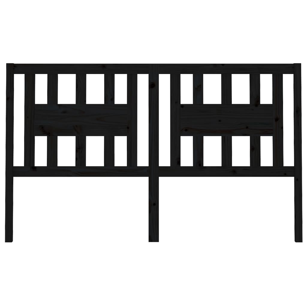 Testiera per Letto Nera 166x4x100 cm in Legno Massello di Pino - homemem39