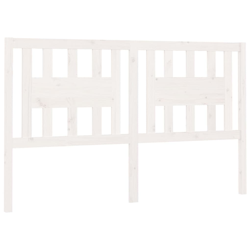 Testiera per Letto Bianca 206x4x100 cm Legno Massello di Pino - homemem39