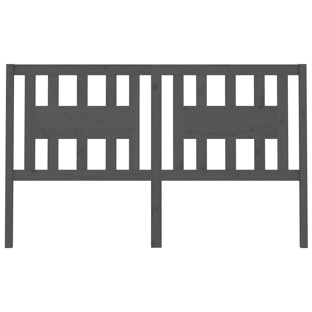 Testiera per Letto Grigia 206x4x100cm in Legno Massello di Pino - homemem39