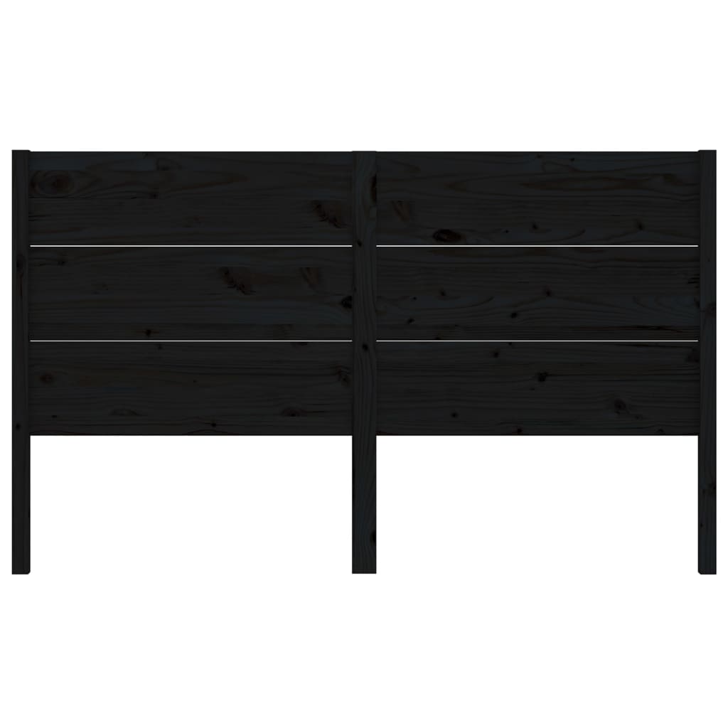 Testiera per Letto Nera 206x4x100 cm in Legno Massello di Pino - homemem39