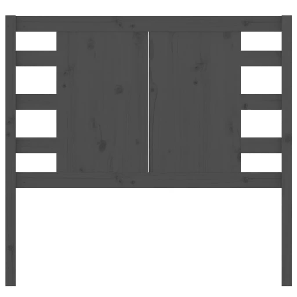 Testiera per Letto Grigia 81x4x100 cm in Legno Massello di Pino - homemem39