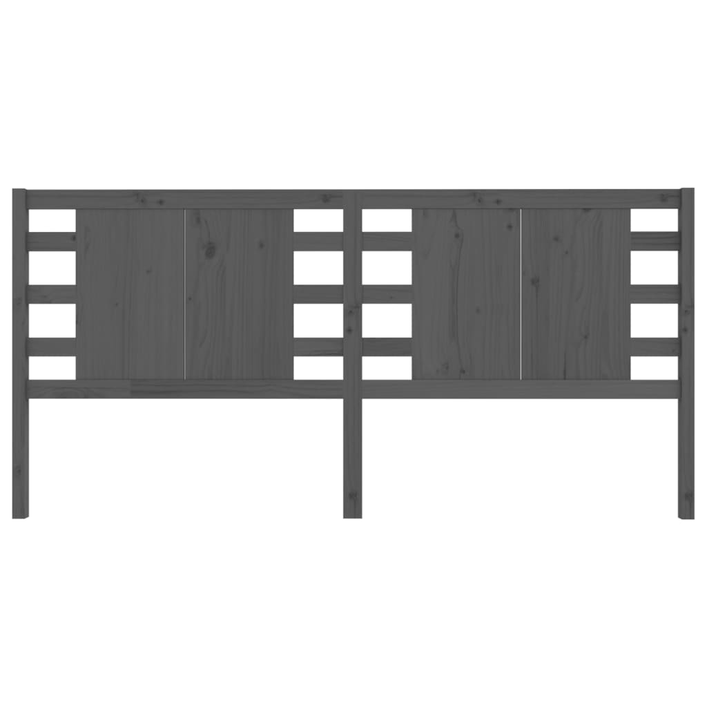 Testiera per Letto Grigia 146x4x100cm in Legno Massello di Pino - homemem39