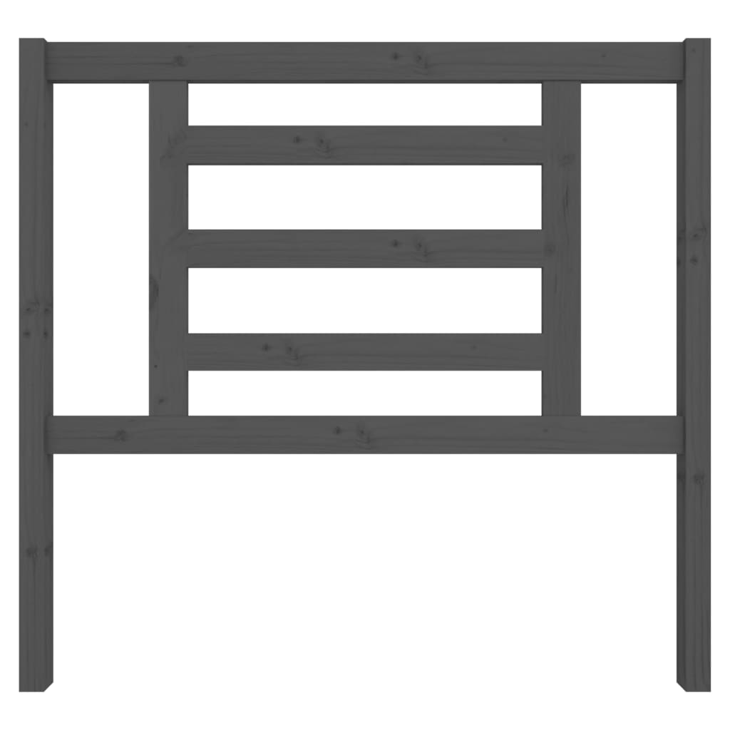 Testiera per Letto Grigia 106x4x100cm in Legno Massello di Pino - homemem39