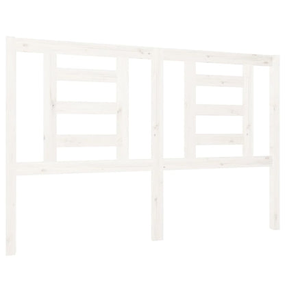 Testiera per Letto Bianca 126x4x100cm in Legno Massello di Pino - homemem39