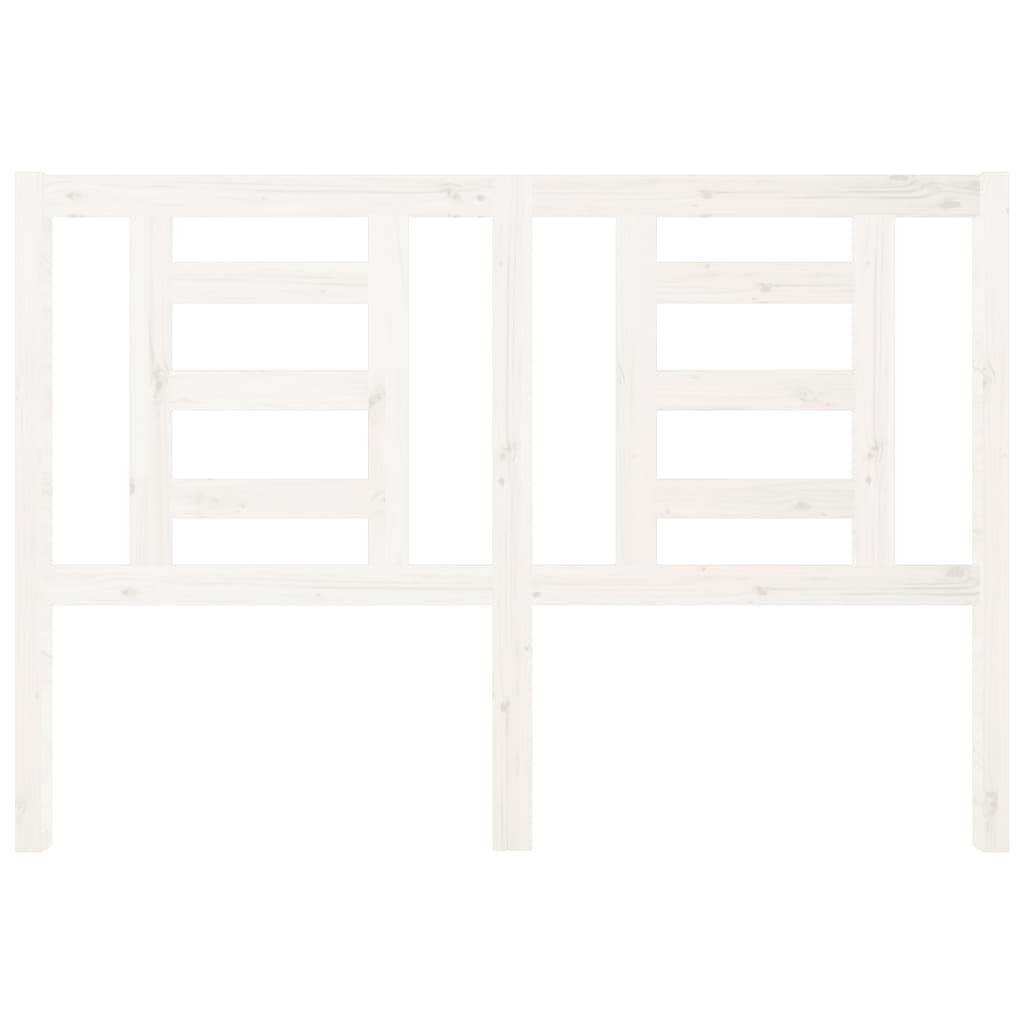 Testiera per Letto Bianca 126x4x100cm in Legno Massello di Pino - homemem39