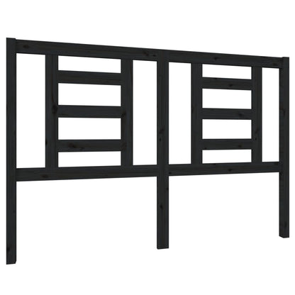 Testiera per Letto Nera 146x4x100 cm in Legno Massello di Pino - homemem39