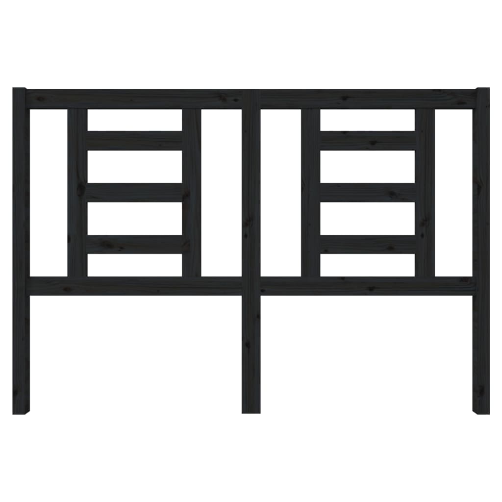 Testiera per Letto Nera 146x4x100 cm in Legno Massello di Pino - homemem39