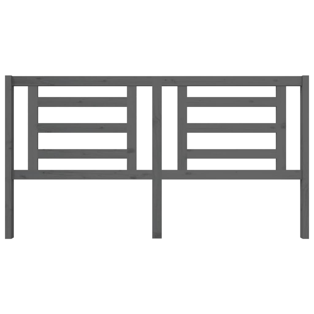 Testiera per Letto Grigia 186x4x100cm in Legno Massello di Pino