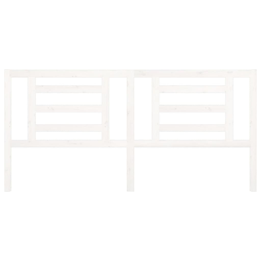 Testiera per Letto Bianca 206x4x100cm in Legno Massello di Pino - homemem39