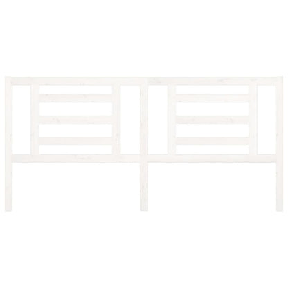 Testiera per Letto Bianca 206x4x100cm in Legno Massello di Pino - homemem39