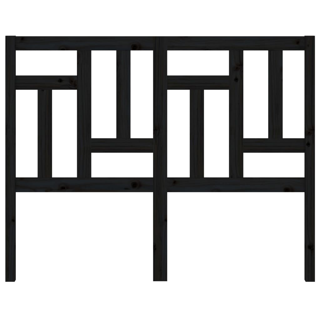 Testiera per Letto Nera 205,5x4x100cm in Legno Massello di Pino - homemem39