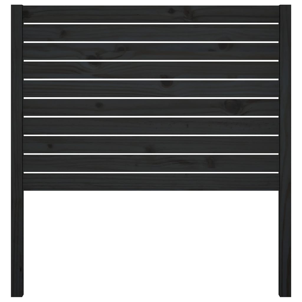 Testiera per Letto Nera 81x4x100 cm in Legno Massello di Pino - homemem39