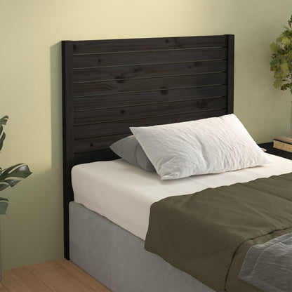 Testiera per Letto Nera 96x4x100 cm in Legno Massello di Pino
