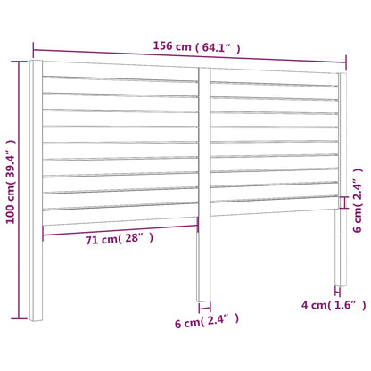 Testiera per Letto 156x4x100 cm in Legno Massello di Pino