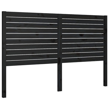 Testiera per Letto Nera 186x4x100 cm in Legno Massello di Pino