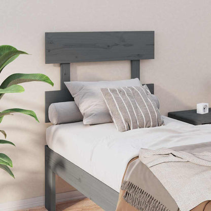 Testiera per Letto Grigia in Legno Massello di Pino