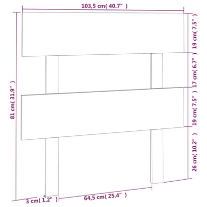Testiera per Letto Bianca 103,5x3x81 cm Legno Massello di Pino