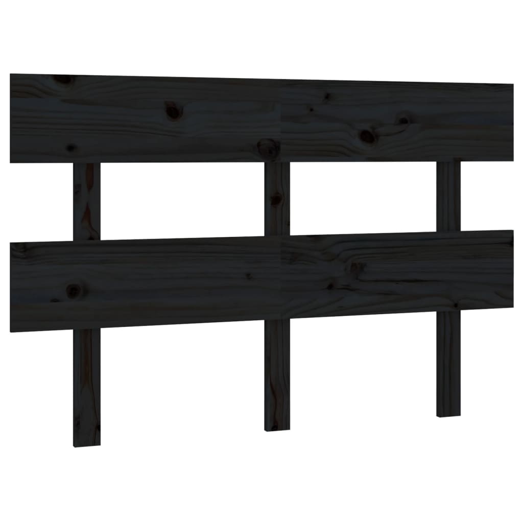 Testiera per Letto Nera 138x3x81 cm in Legno Massello di Pino | homemem39