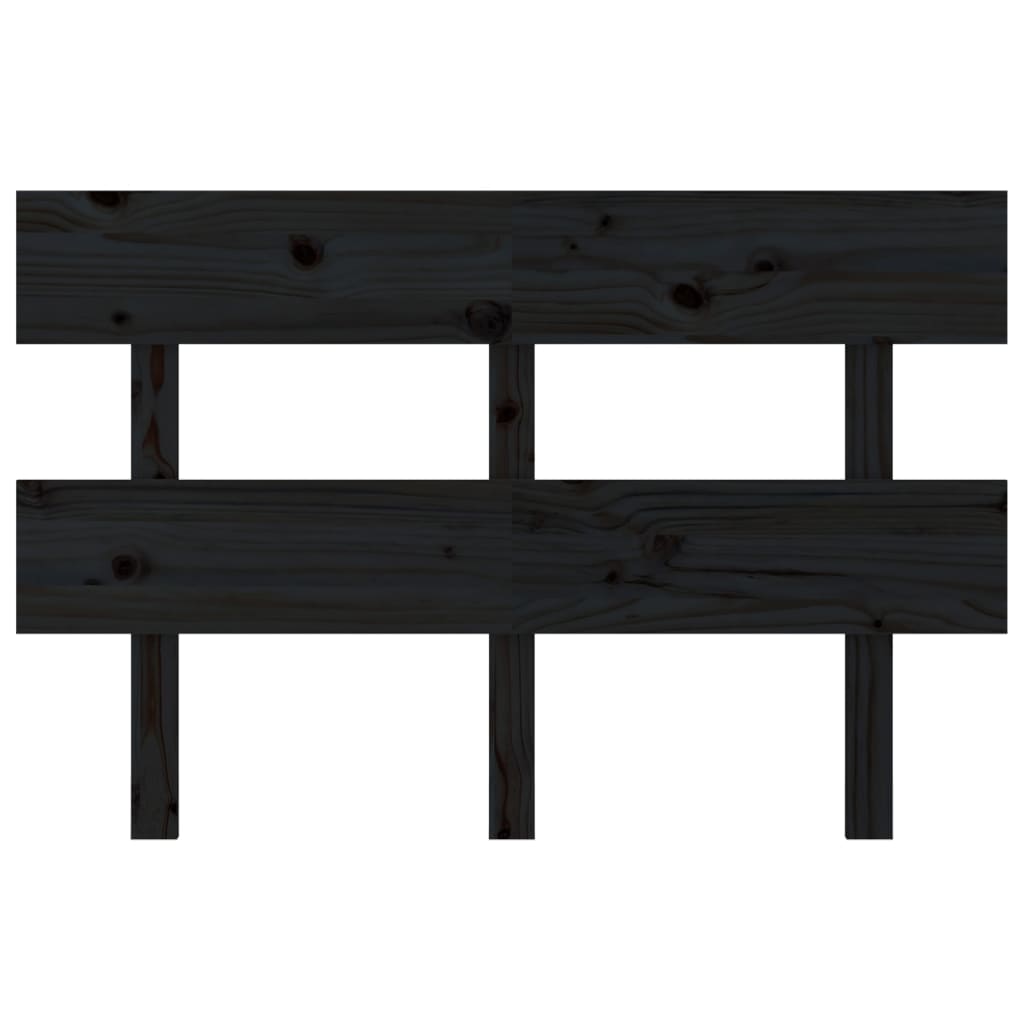 Testiera per Letto Nera 138x3x81 cm in Legno Massello di Pino | homemem39