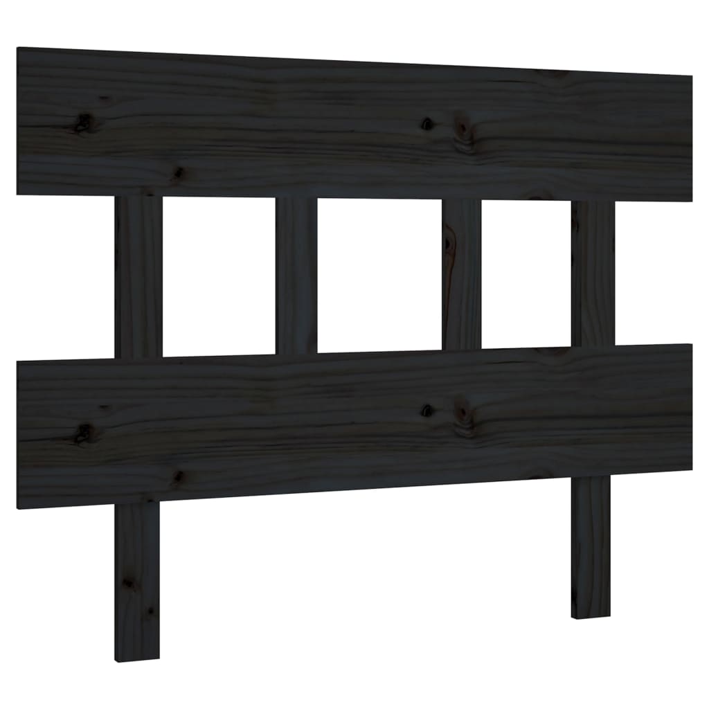 Testiera per Letto Nera 78,5x3x81 cm Legno Massello di Pino