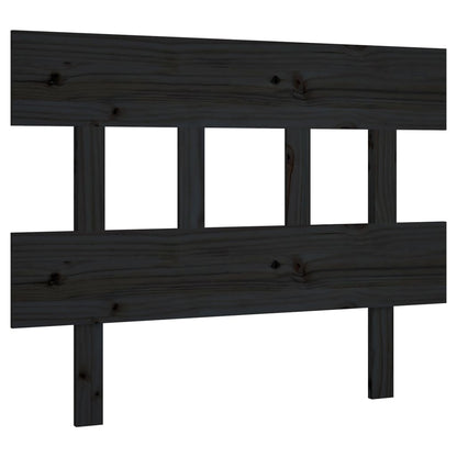 Testiera per Letto Nera 78,5x3x81 cm Legno Massello di Pino