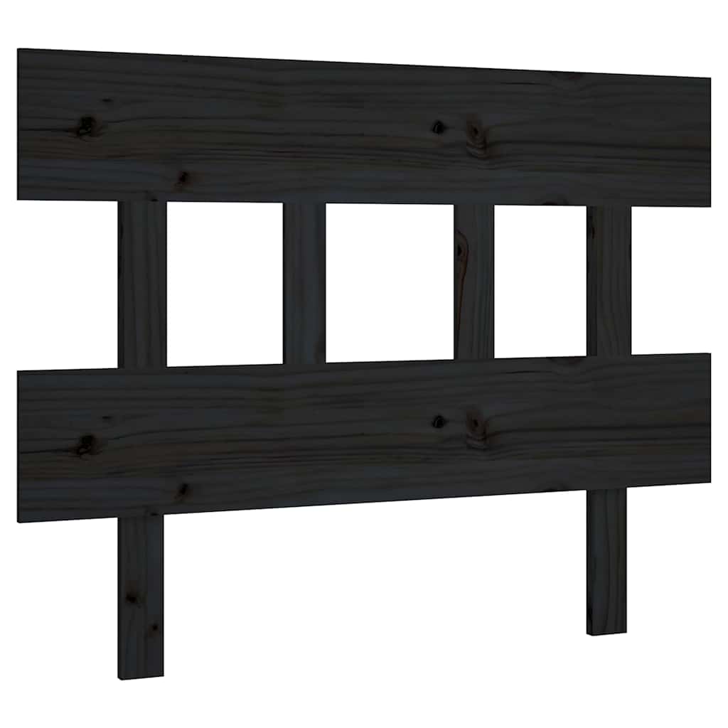 Testiera per Letto Nera Legno Massello di Pino