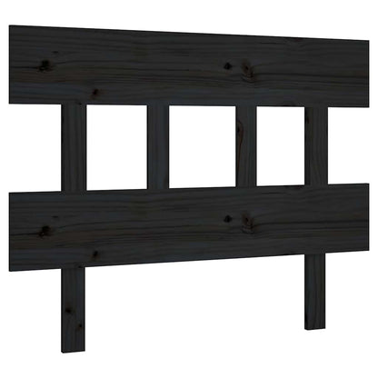 Testiera per Letto Nera Legno Massello di Pino
