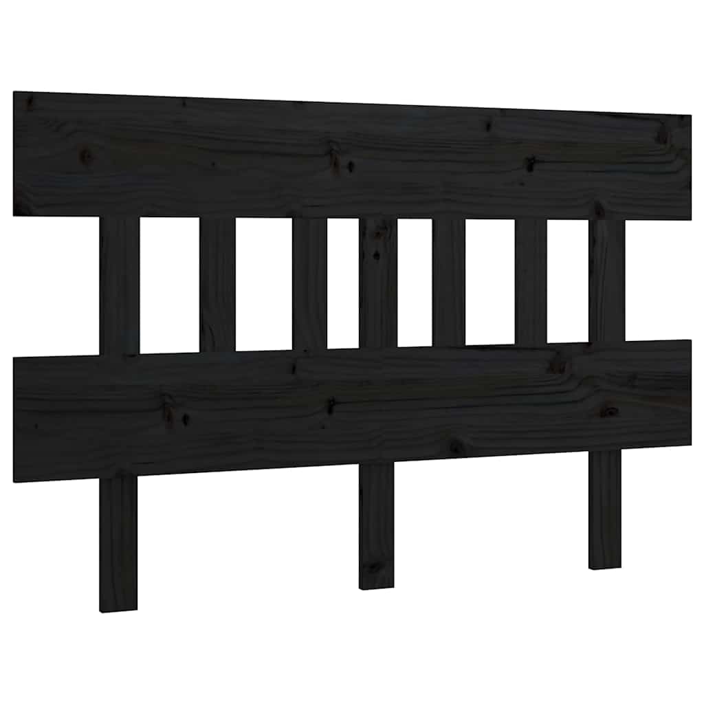 Testiera per Letto Nera Legno Massello di Pino