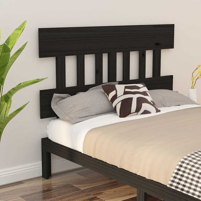 Testiera per Letto Nera Legno Massello di Pino