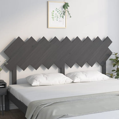 Testiera per Letto Grigio178x3x80,5cm in Legno Massello di Pino - homemem39