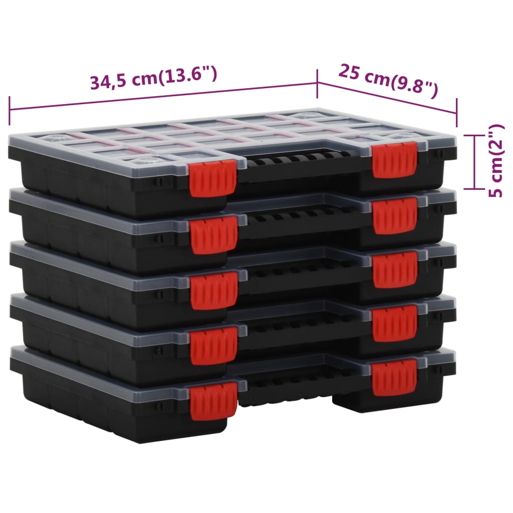 Scatole di Assortimento 5 pz 34,5x25x5 cm in Polipropilene | homemem39