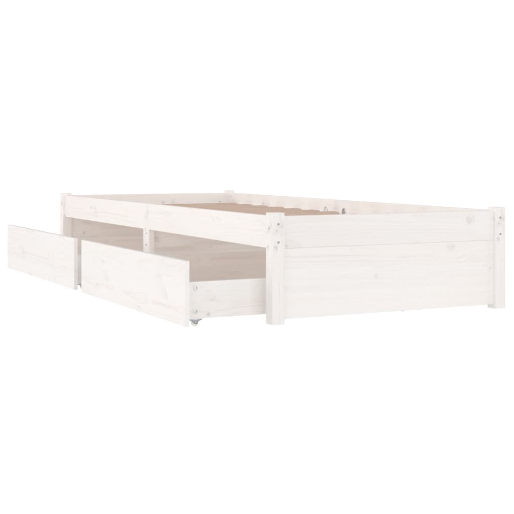 Giroletto Bianco con Cassetti 75x190 cm Small Single | homemem39