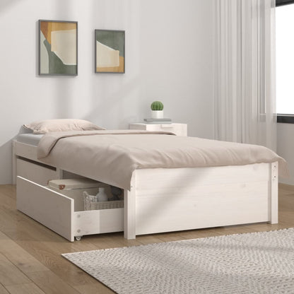 Giroletto Bianco con Cassetti 75x190 cm Small Single | homemem39