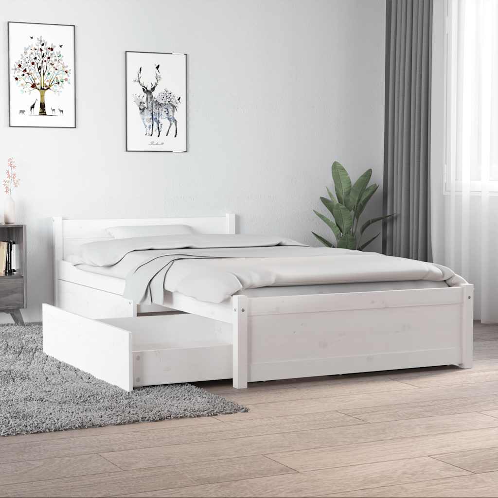Giroletto Bianco con Cassetti 90x190 cm Single | homemem39