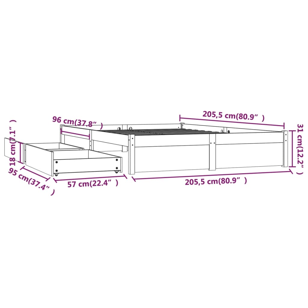 Giroletto con Cassetti 200x200 cm - homemem39