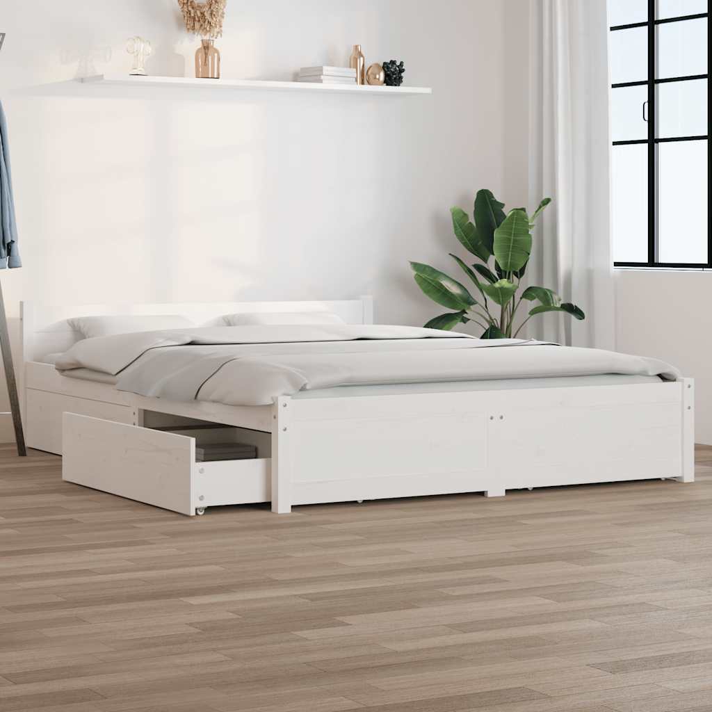Giroletto con Cassetti Bianco 135x190 cm Double | homemem39