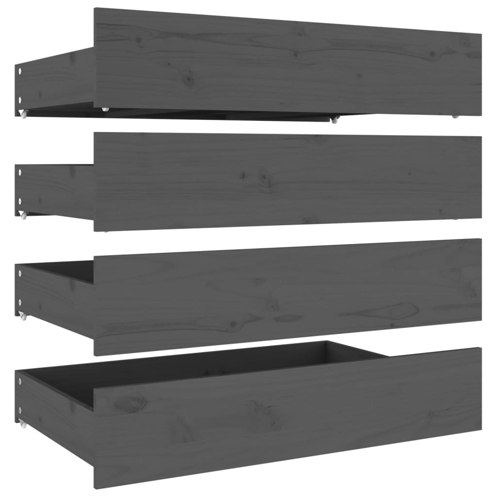 Bed frame with drawers Gray 150x200 cm King