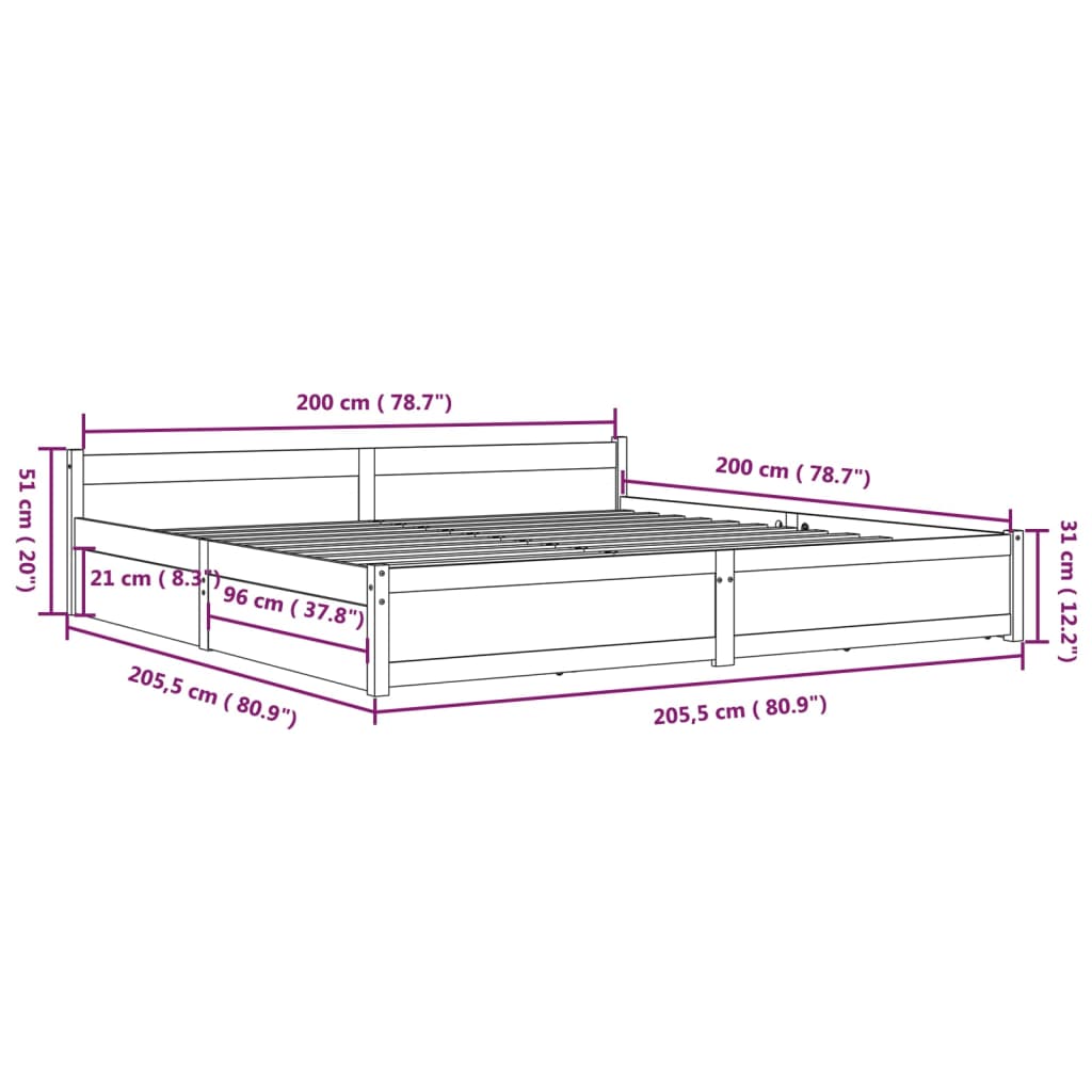 Giroletto con Cassetti 200x200 cm - homemem39