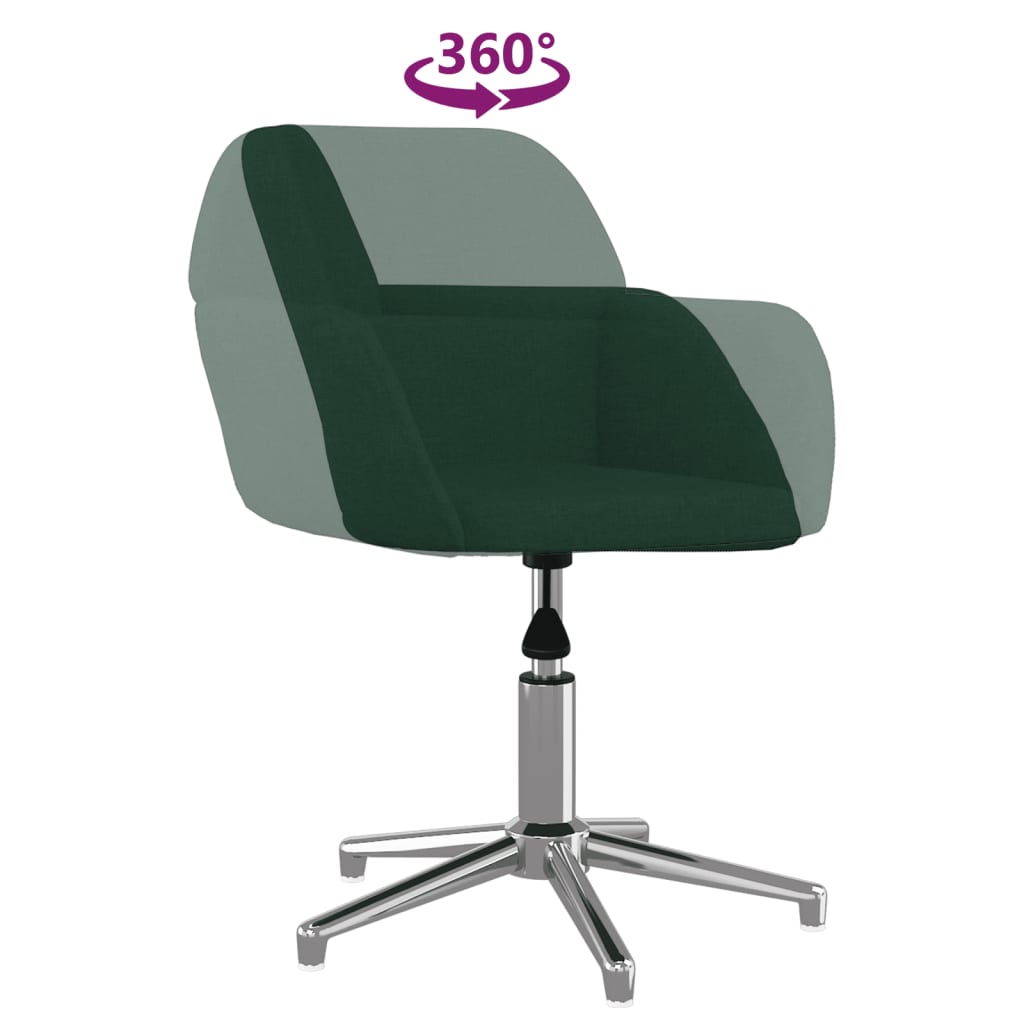 Sedie da Pranzo Girevoli 2 pz Verde Scuro in Tessuto | homemem39