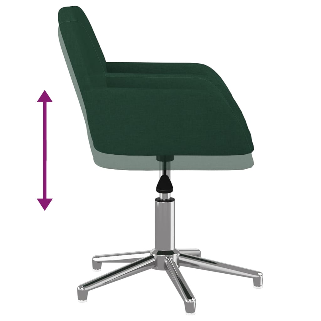 Sedie da Pranzo Girevoli 2 pz Verde Scuro in Tessuto | homemem39