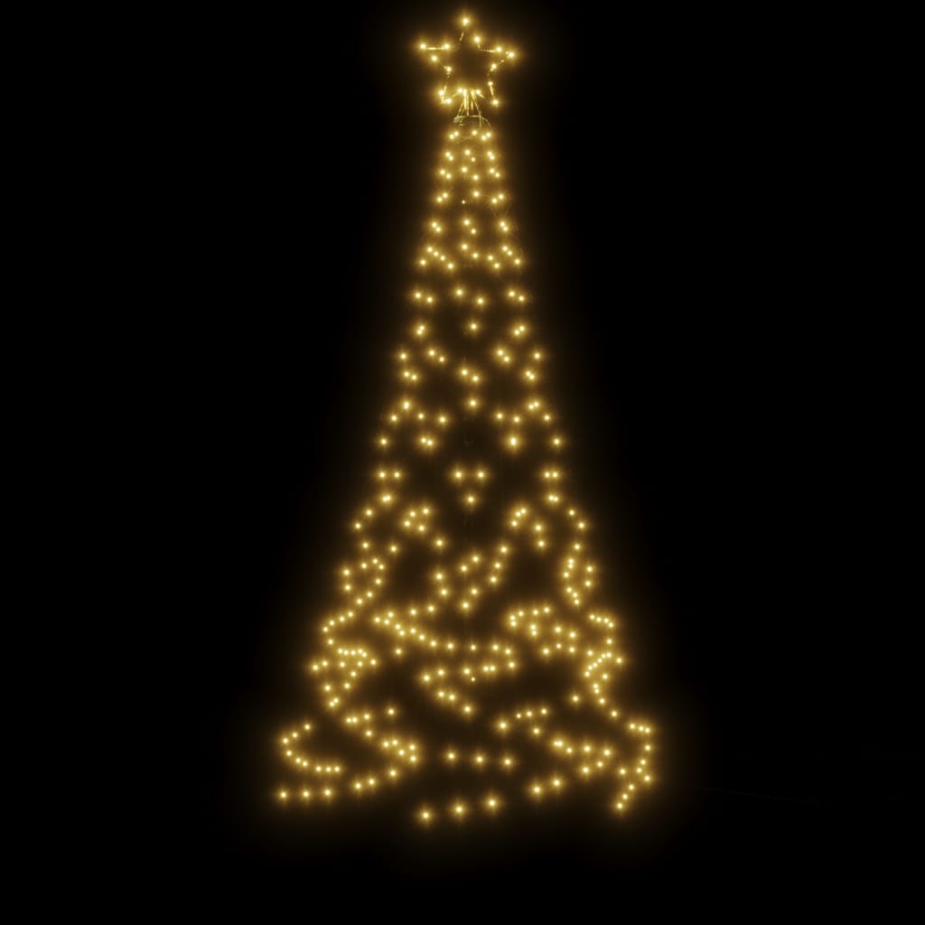 Albero di Natale con Puntale Bianco Caldo 200 LED 180 cm