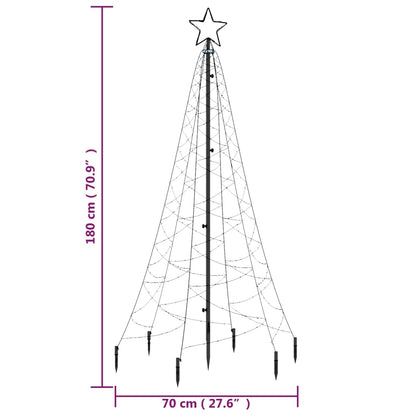 Albero di Natale con Puntale Bianco Caldo 200 LED 180 cm