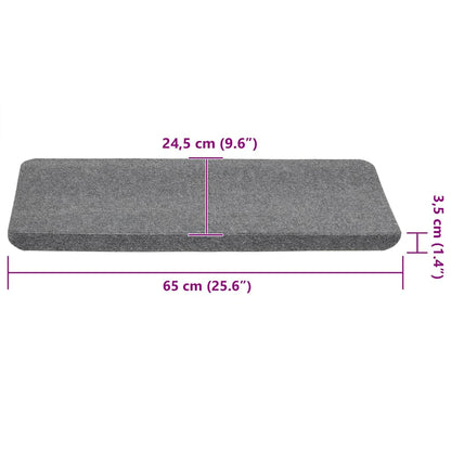 Tappetini Autoadesivi per Scale 15 pz 65x24,5x3,5 cm Grigio - homemem39