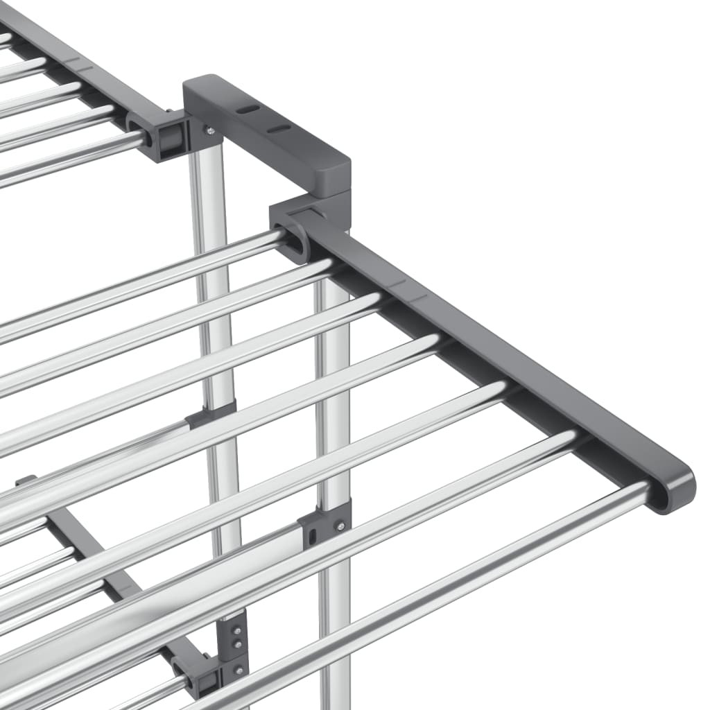 Stendibiancheria a 3 Livelli con Ruote Argento 60x70x129 cm | homemem39