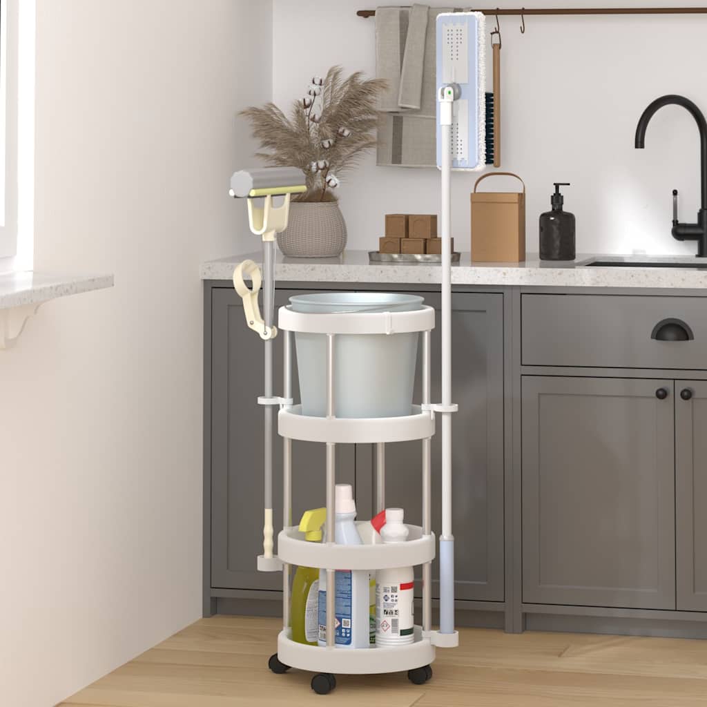 Carrello per la Pulizia con Cesti di Stoccaggio in Alluminio | homemem39