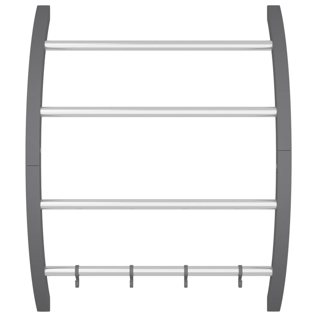Portasciugamani con Ganci Argento 56x16x72 cm Alluminio | homemem39
