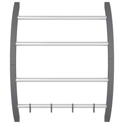 Portasciugamani con Ganci Argento 56x16x72 cm Alluminio | homemem39