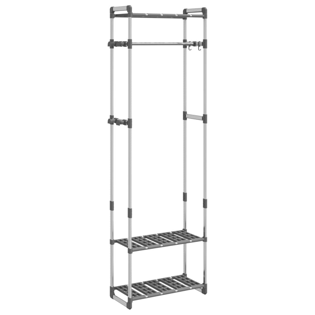 Appendiabiti a 3 Livelli Argento 59x29x192 cm in Alluminio | homemem39